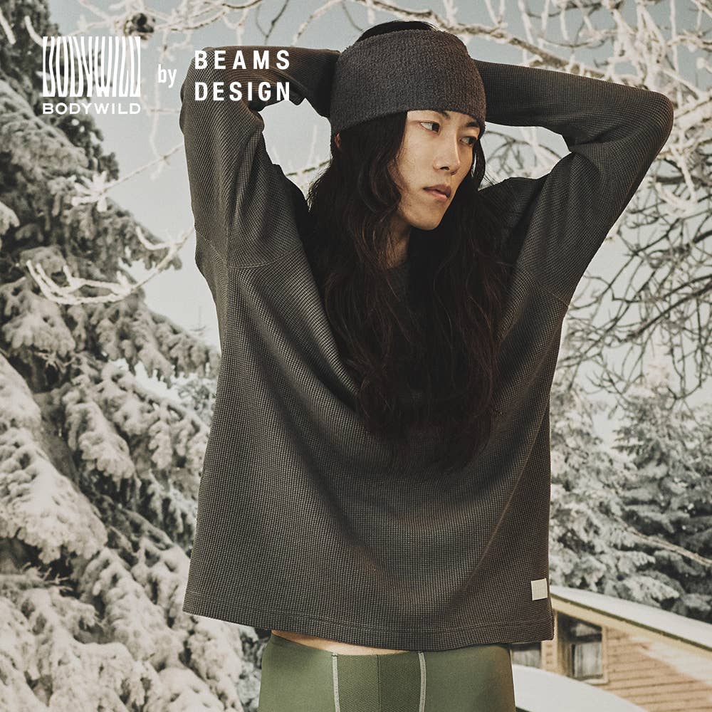 【ワッフル】クルーネックロングスリーブシャツ(丸首)【SALE】